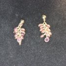 pink dangle gem cluster earrings (96c)