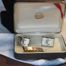 "C" cuff links and tie tack (63c)