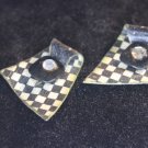 Checker board 80s earrings (101c)