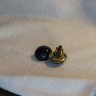 Black button clip on earrings (103c)