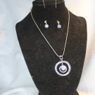 Earring and necklace blue circle set(3c)