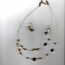 Silver wire and earring set. (3c)