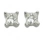 14K White Gold Princess Cut Diamond Stud Earrings