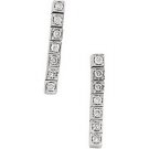 14K White Gold Diamond Earring
