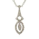 1/3 Carat Diamond 14K White Gold Dangle Necklace