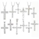 12pc Sterling Silver Necklace Set of Assorted Crosses