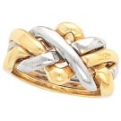 14K Two Tone Gold Puzzle Ring