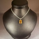 Sterling Silver Emerald Golden Citrine Pendant