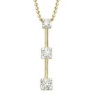 14K Yellow Gold Prong Set Round Diamond Necklace