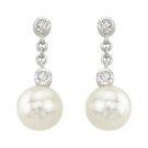 14K White Gold Diamond Earrings
