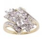 Diamond Gold Flower Cocktail Ring