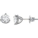 14K White Gold Created Moissanite Earring