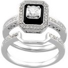 14K White Gold Diamond Bridal Engagement Ring