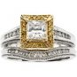 14K Two Tone Gold Diamond Bridal Engagement Semi Mount Ring