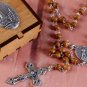 Rosary Our Lady Fatima Wood with a gift Box in Wood too