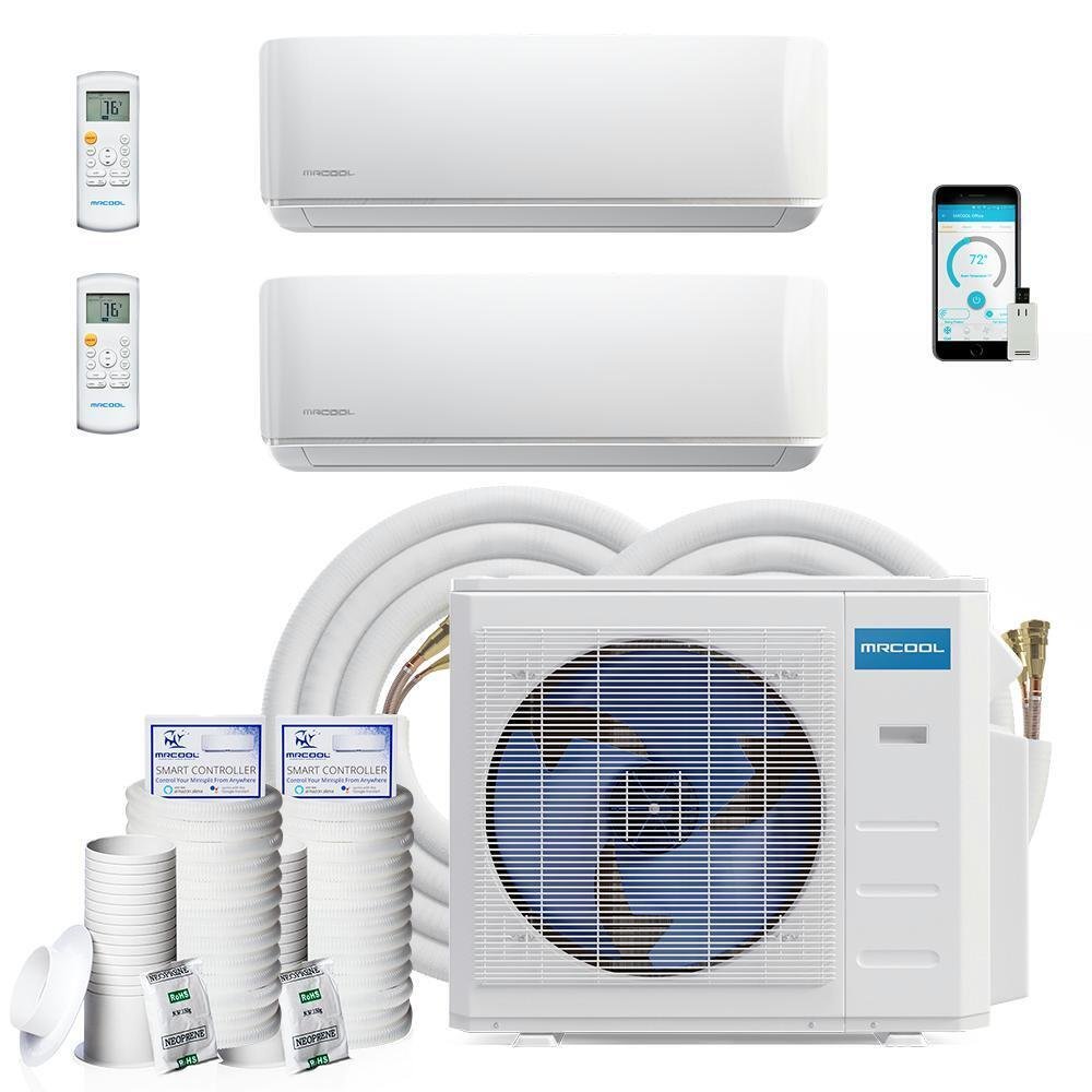 MRCOOL DIY Mini Split - 3 Zone Condenser + 230V 9K & 18K BTU Heat Pump Wall Mou