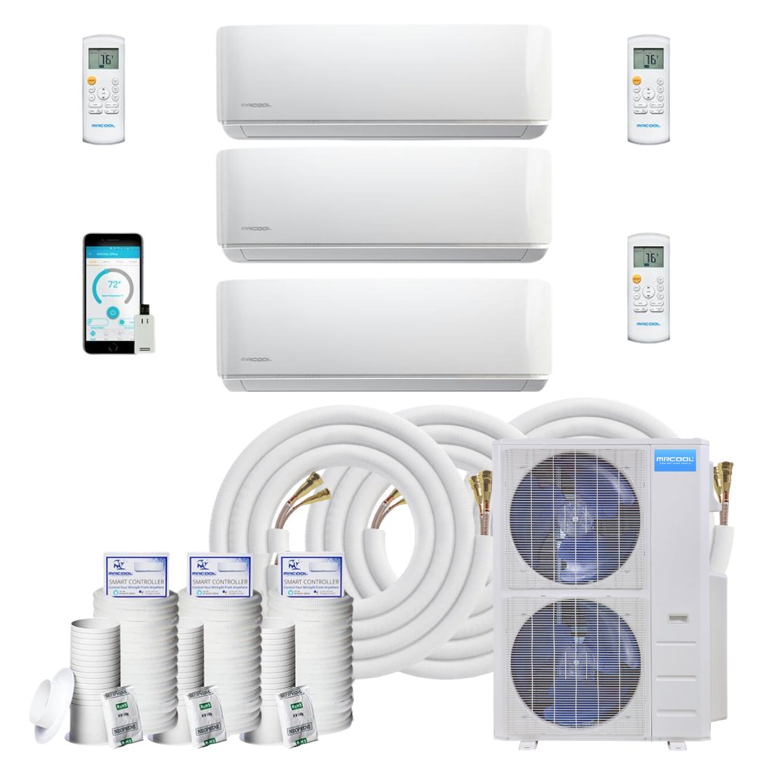 MRCOOL DIY Mini Split - 5 Zone Condenser + 230V (2x) 12k & (1x) 24K BTU Wall Mo