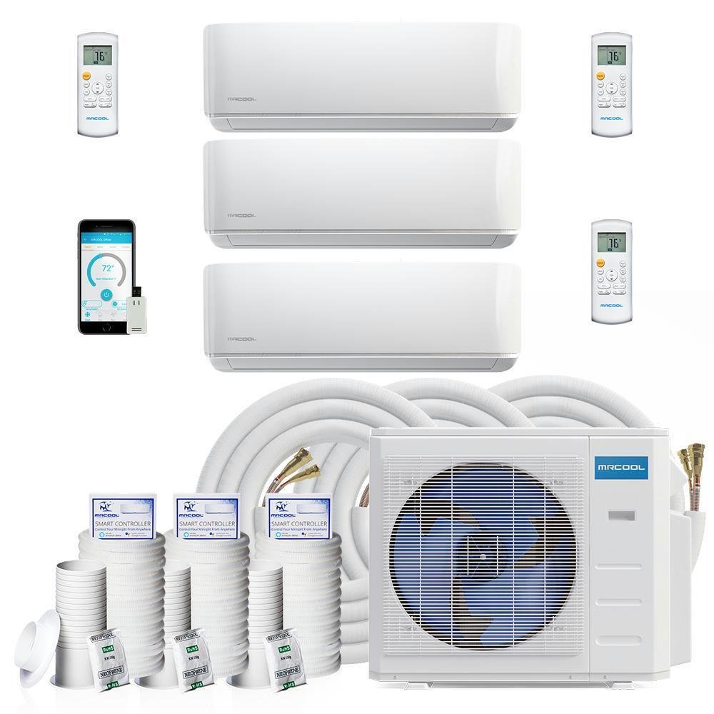 MRCOOL DIY Mini Split - 3 Zone Condenser + 230V (1x) 9K & (2x) 12K BTU Wall Mou