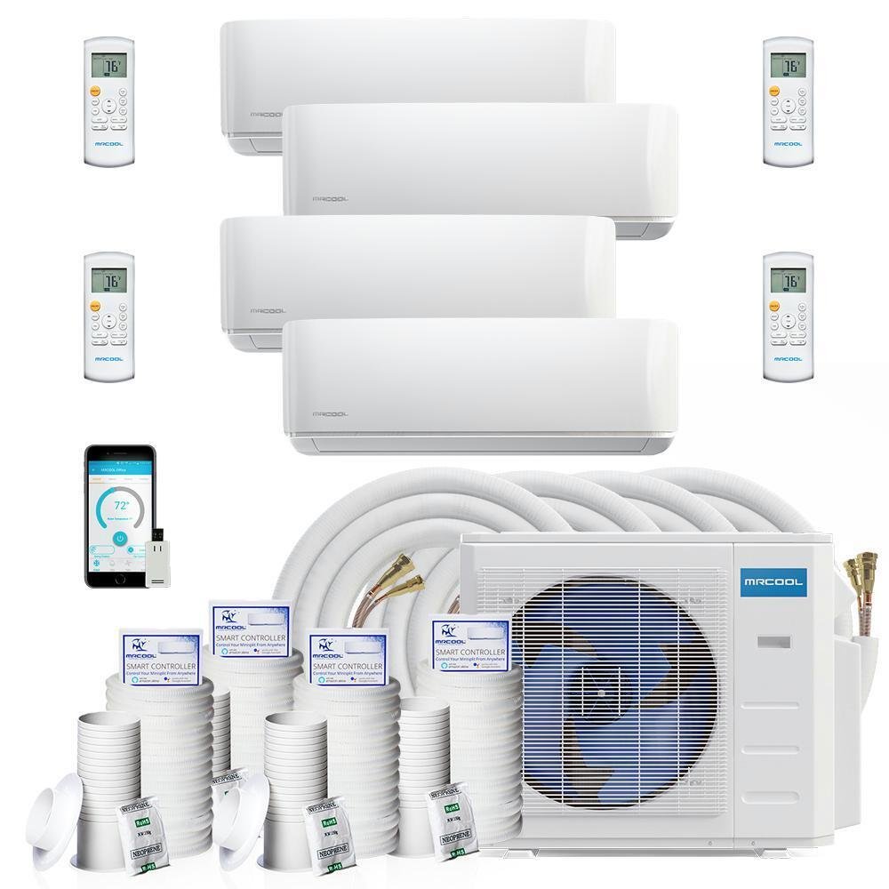 MRCOOL DIY Mini Split - 4 Zone Condenser + 230V (2x) 9 & (2x) 12K K BTU Wall Mo