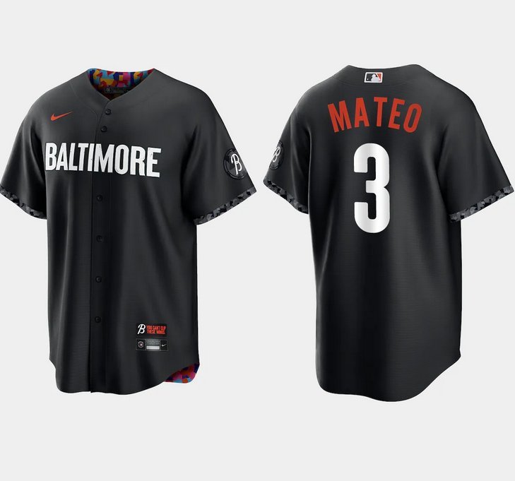 Baltimore Orioles #3 Jorge Mateo Black 2023 City Connect Cool Base ...