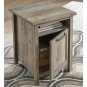 USB Side Table, Black and rustic gray