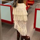 Transparent White Lace Long Skirt/ Y2k Ruffles Floral Stitched Irregular Skirts/ Fairycore skirt