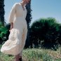 Temperament Casual Mid-Length V-Neck Loose Waist Floral Embroidery Linen Dress For Women