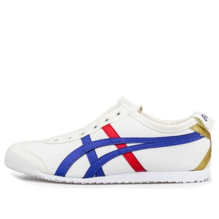 Men Women Asics Onitsuka Tiger Mexico 66 Slip-On Cream Tuna Blue 1183B475-100