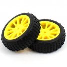 REDCAT 85007Y Offroad Front Wheels and Tires, 2pcs (Yellow)