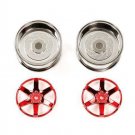TAMIYA 54553 RC Red Plated 2pc 6 Sp Wheels - 26mm Width / Offset +6