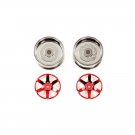 TAMIYA 54551 RC Red Plated 2pc 6 Sp Wheels - 26mm Width / Offset +2