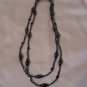 dark green marble double strand necklace