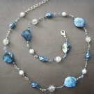 Light blue abolone stone necklace