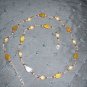 bronze leaf and ivory pearl necklace