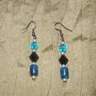 dark blue and black  beaded earring
