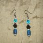 dark blue and black  beaded earring