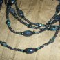 dark green marble double strand necklace