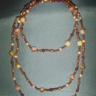 double strand multi color brown beaded necklace
