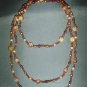 double strand multi color brown beaded necklace