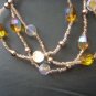 amber crystal beaded double strand necklace