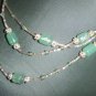 light green and silver beaded trio