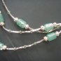 light green and silver beaded trio