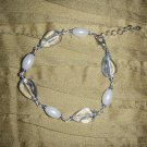 blue streak and pearl bead bracelet