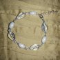 blue streak and pearl bead bracelet