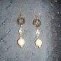 gold and ivory pearl beaded earrings