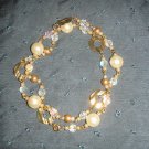 gold and ivory pearl beaded necklace