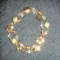 gold and ivory pearl beaded necklace