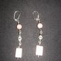 pastel pink with silver and white diamond  earrings