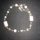 pastel pink with silver and white diamond  bracelet