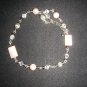 pastel pink with silver and white diamond  bracelet